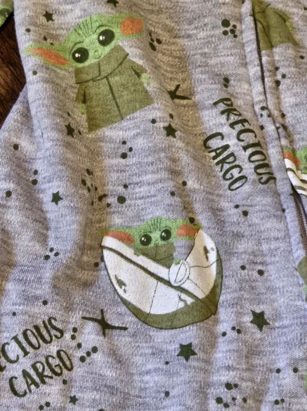 NWT Baby Yoda One-Piece Footed Pajamas